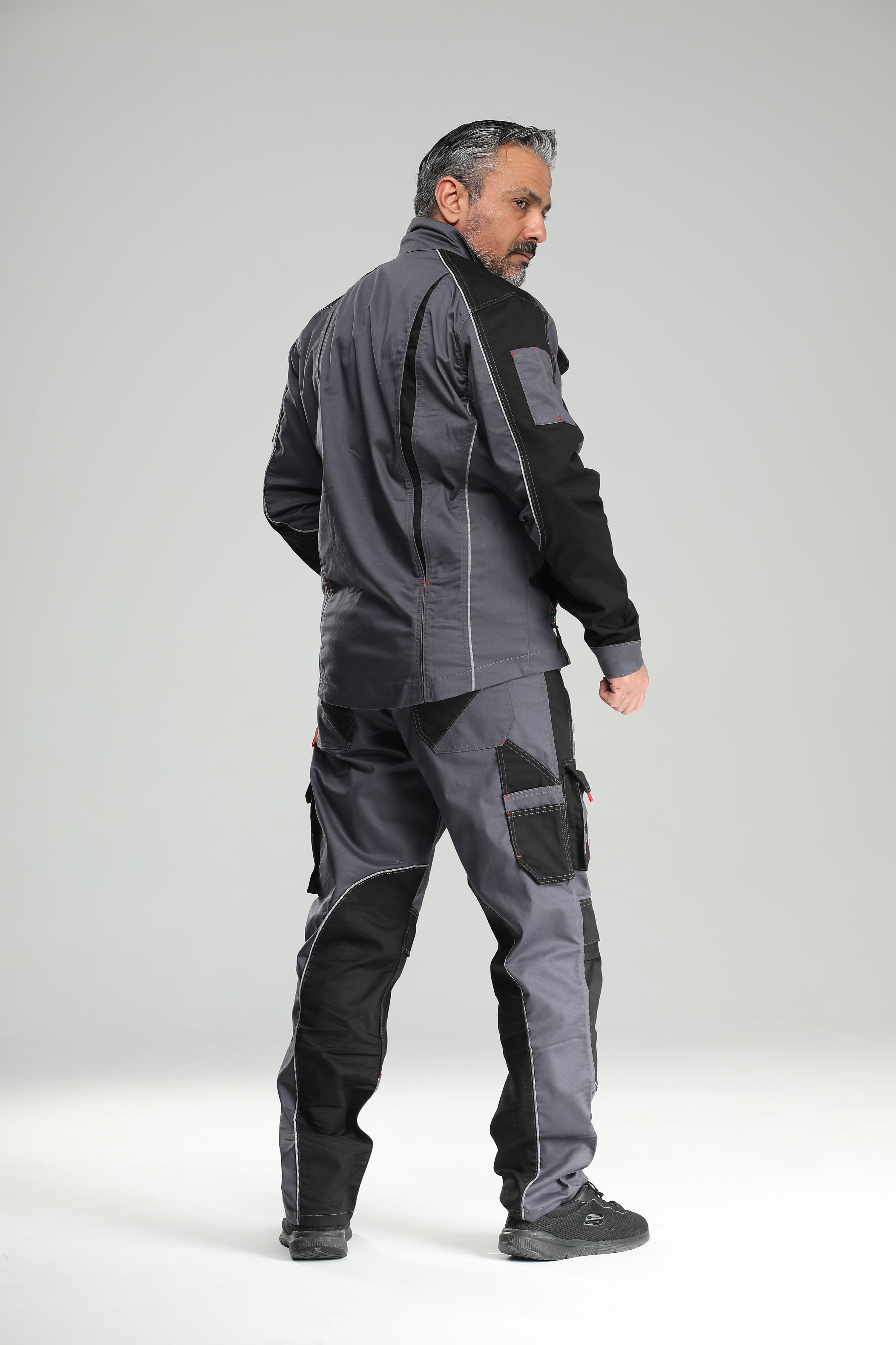 Arbeitsbundjacke Stretch  Grau/Schwarz