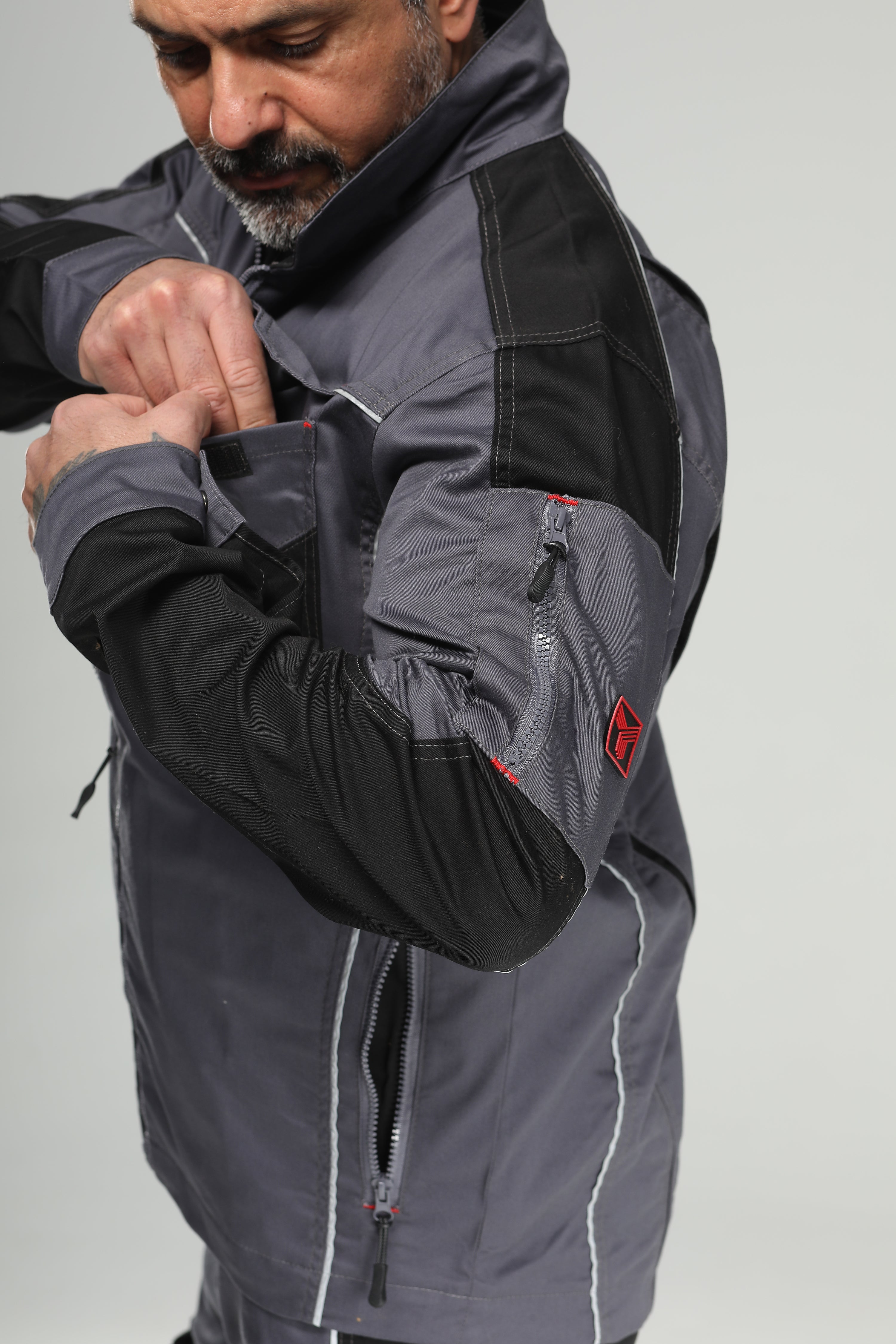 Arbeitsbundjacke Stretch  Grau/Schwarz