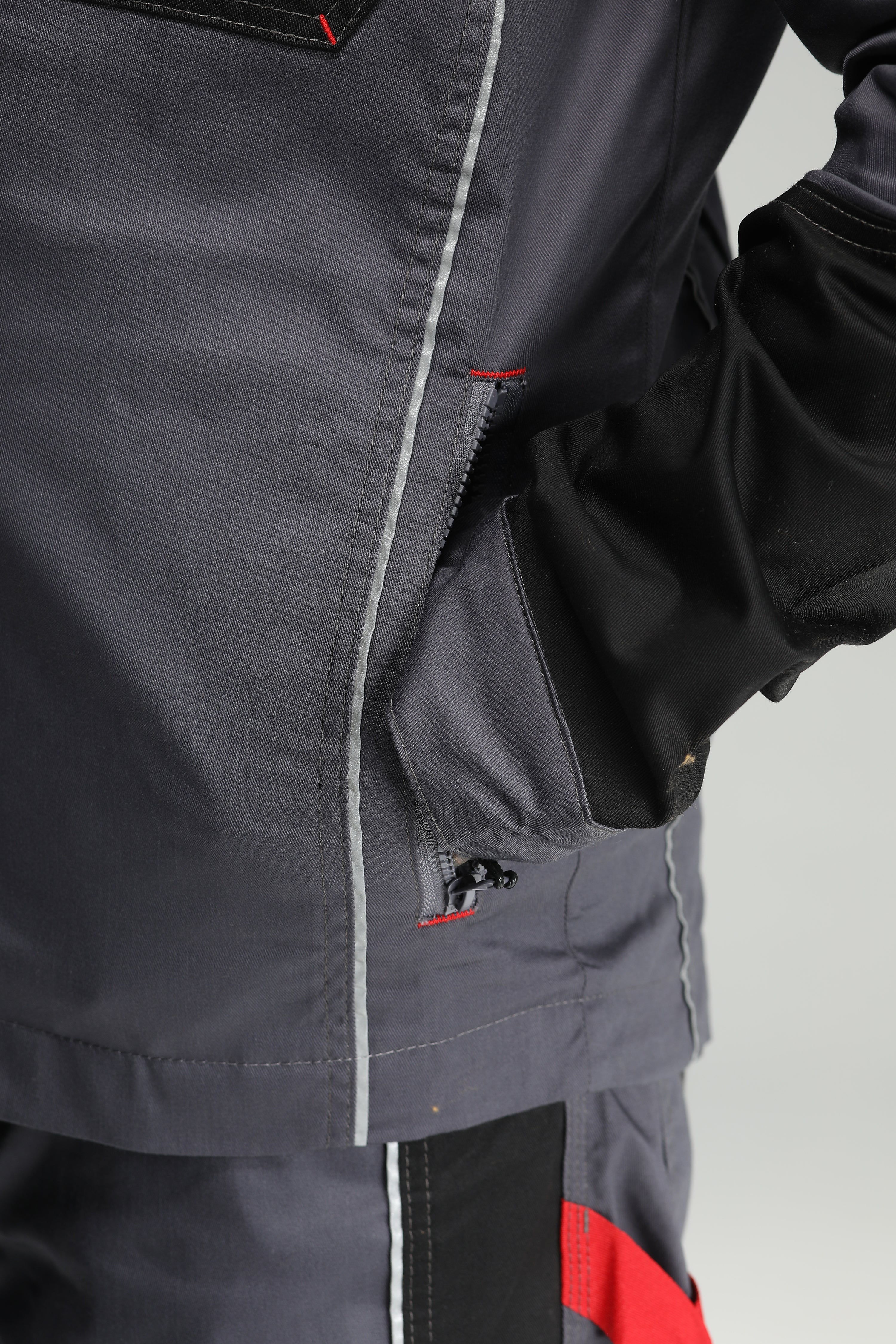 Arbeitsbundjacke Stretch  Grau/Schwarz