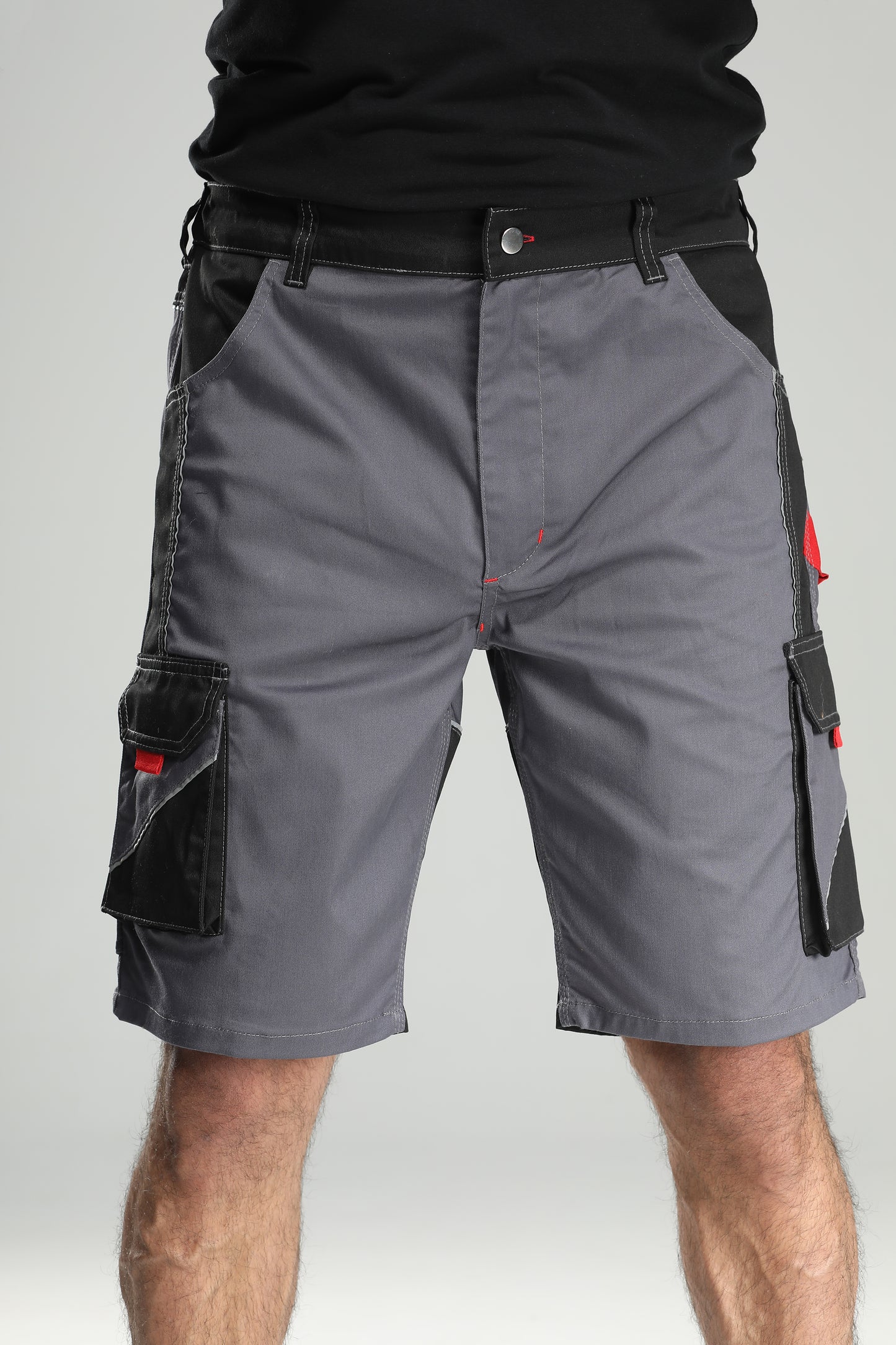 Elastische Bundhose Kurz Grau/Schwarz