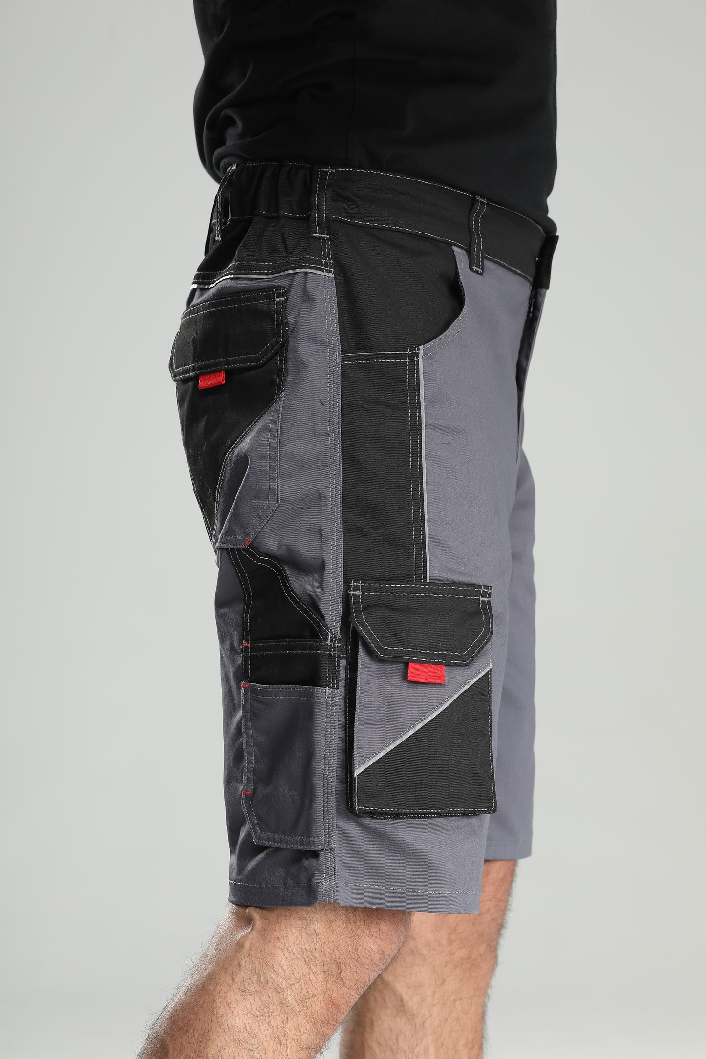 Elastische Bundhose Kurz Grau/Schwarz