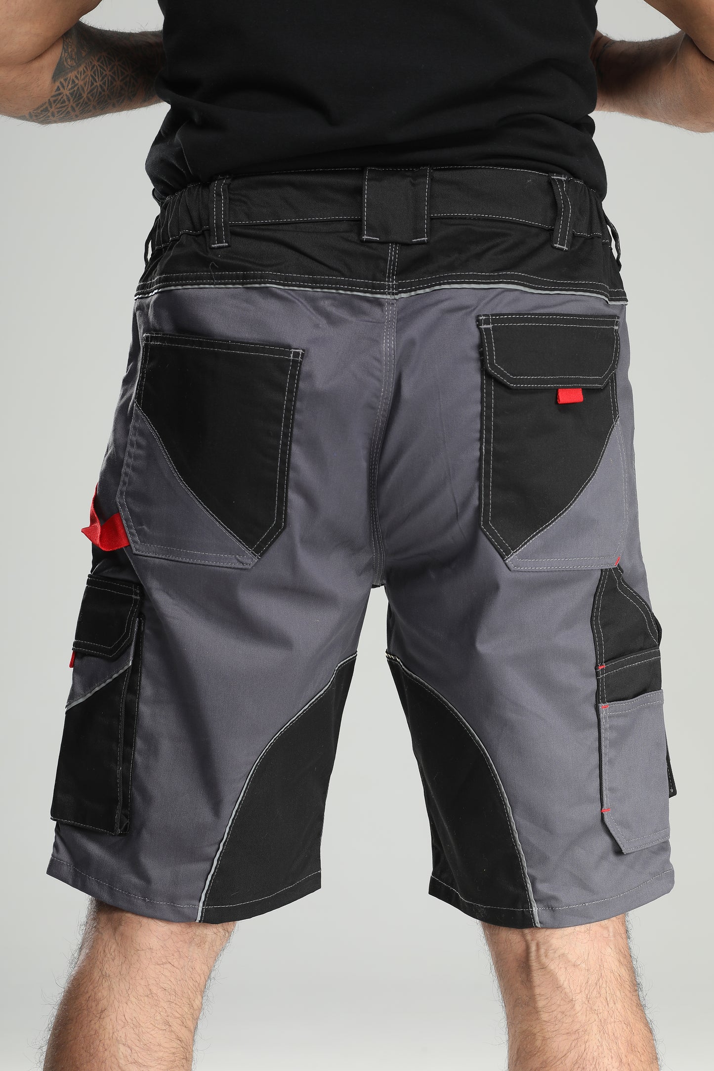 Elastische Bundhose Kurz Grau/Schwarz