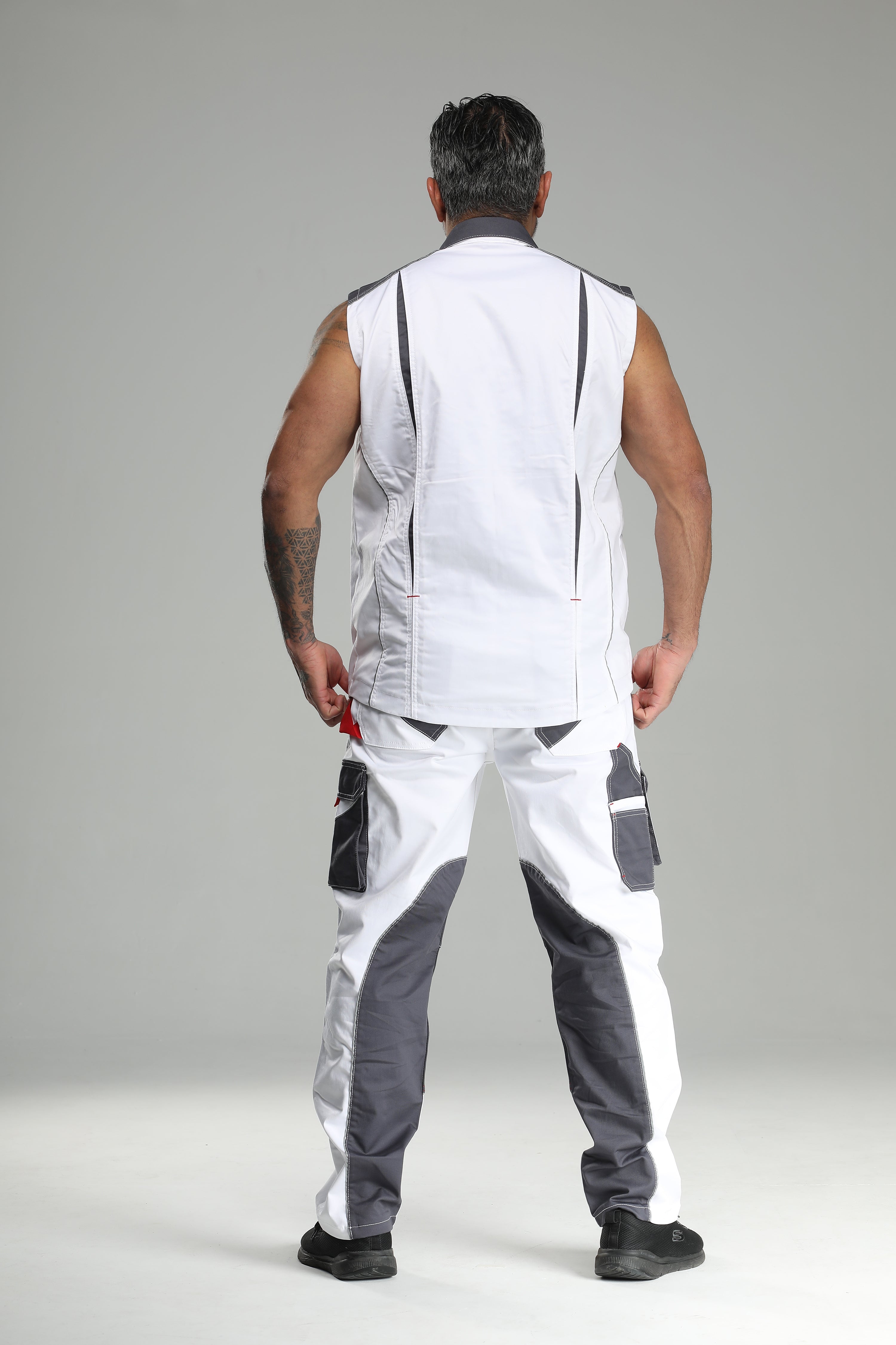 Stretch Work Pants White/Gray