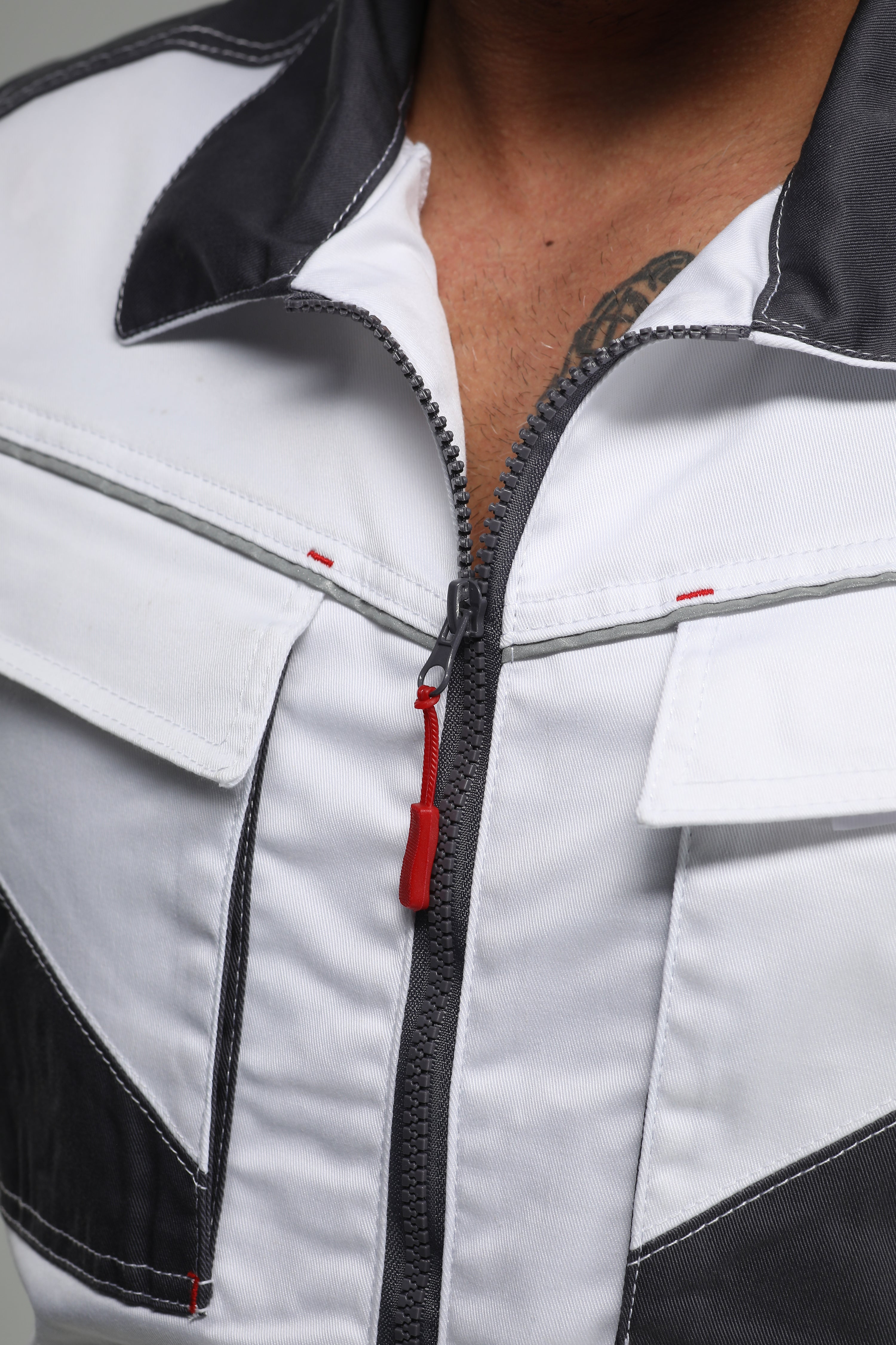 Stretch Work Vest White/Gray