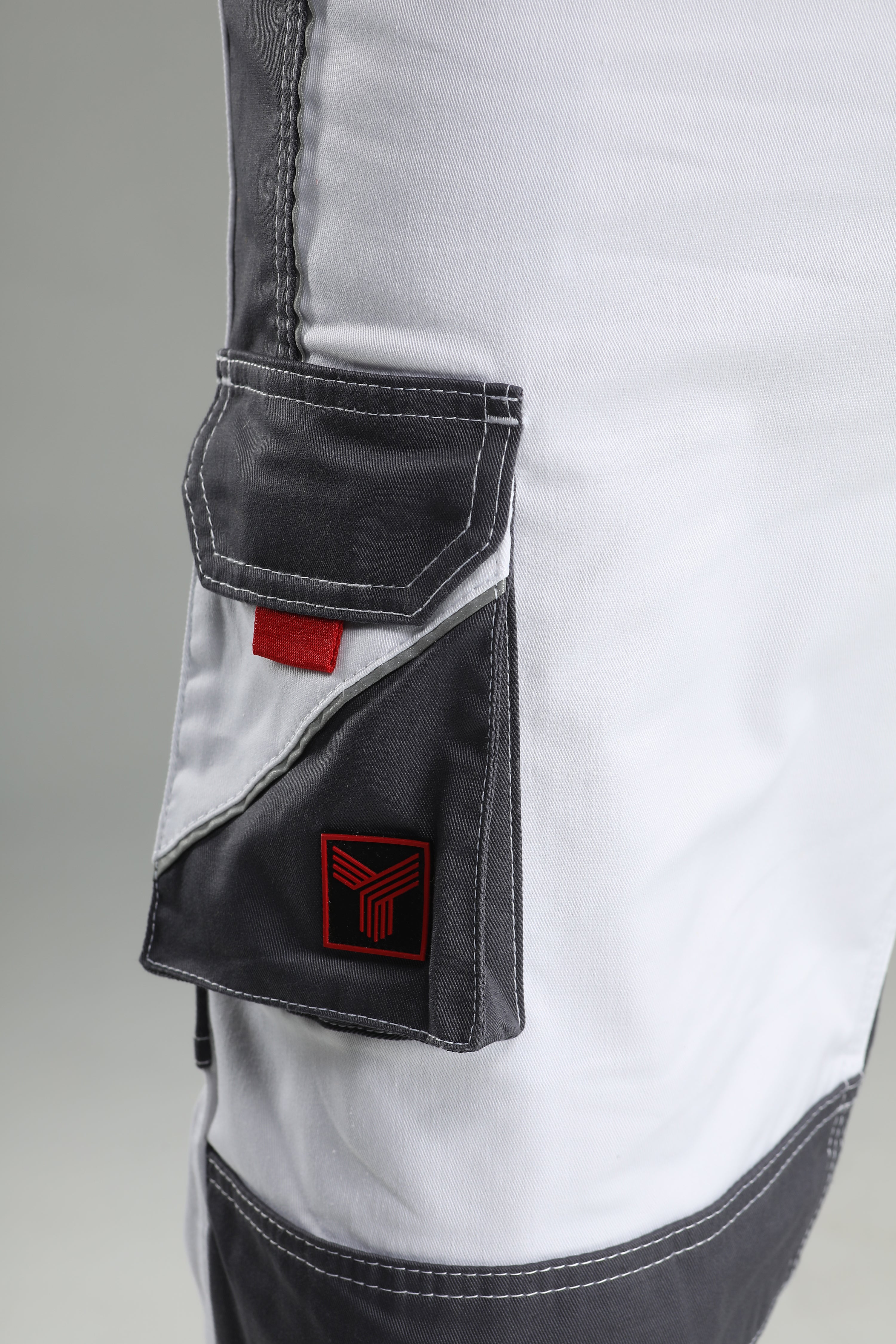 Stretch Work Pants White/Gray