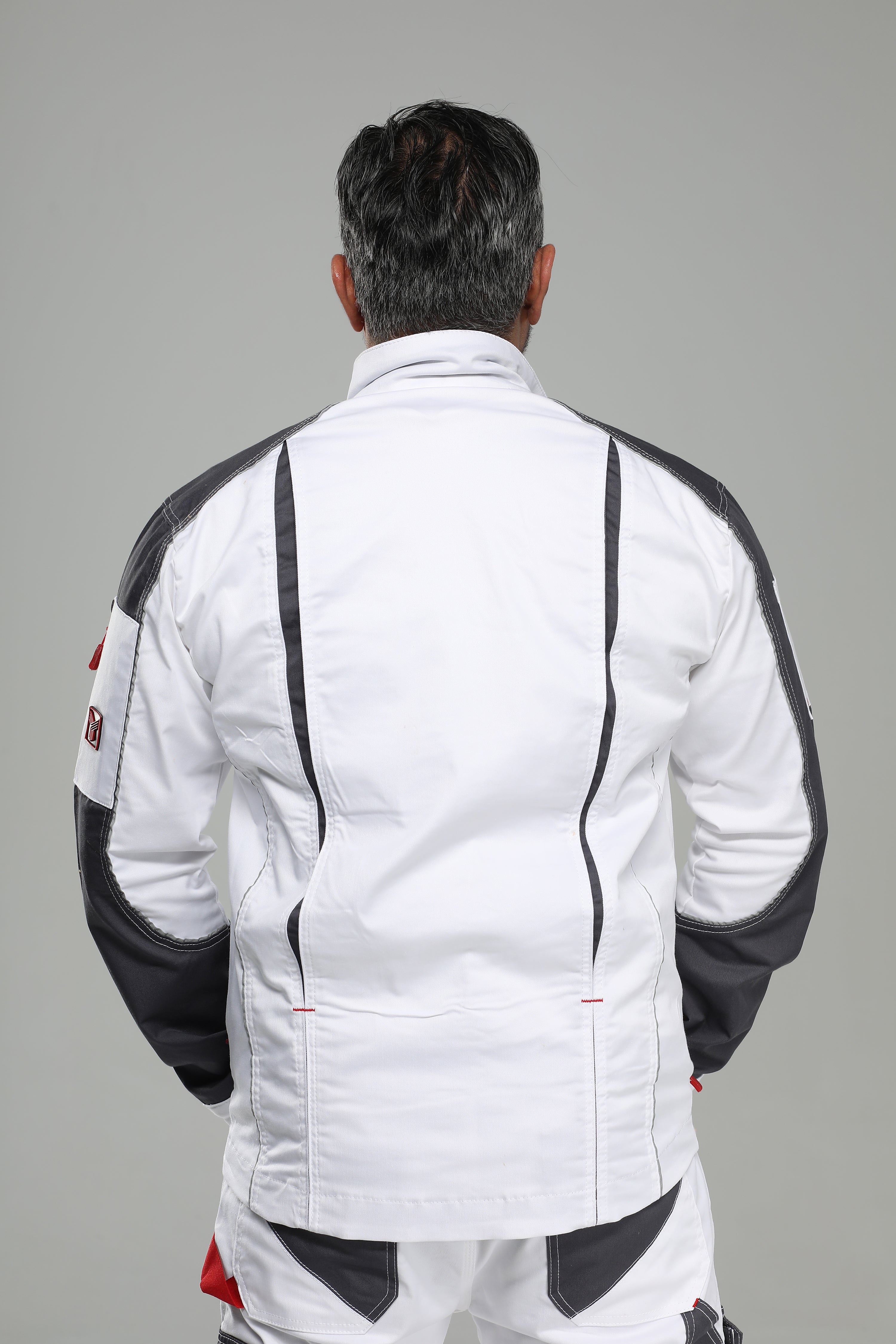 Arbeitsbundjacke Stretch Weiß/Grau